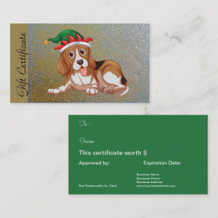 Christmas Holiday Gift Certificate for Dog Lovers