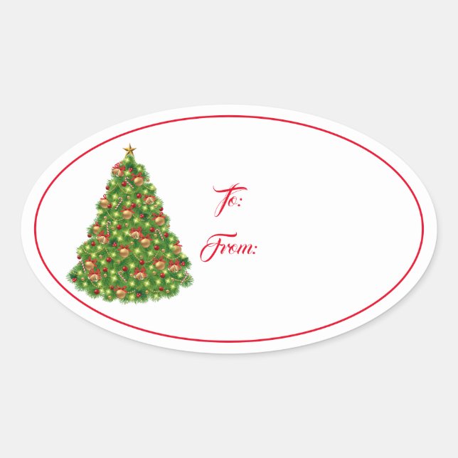 Christmas Holiday Gift Tag Sticker (Front)