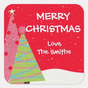 Christmas Holiday Gift Tag Sticker