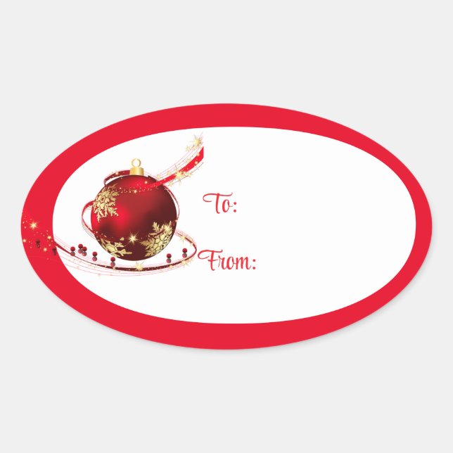 Christmas Holiday Gift Tag Stickers (Front)