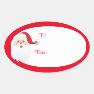 Christmas Holiday Gift Tag Stickers-Santa