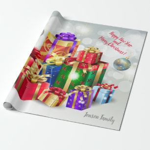 Christmas Holiday Gifts with Your Wishes, Personal Wrapping Paper