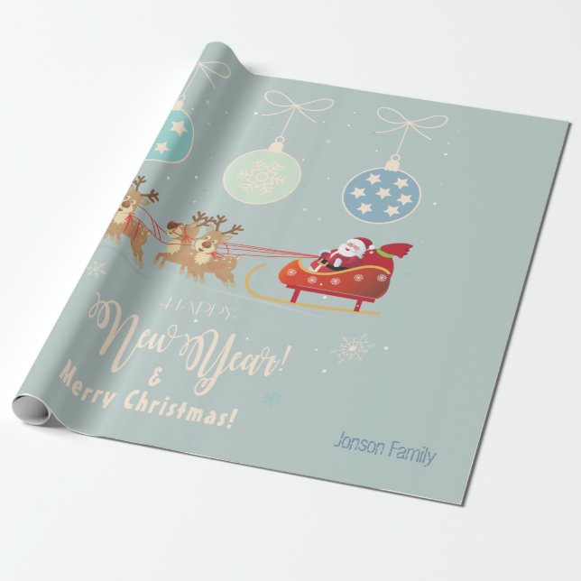 Christmas Holiday Gifts & Your Wishes, Personalise Wrapping Paper (Unrolled)