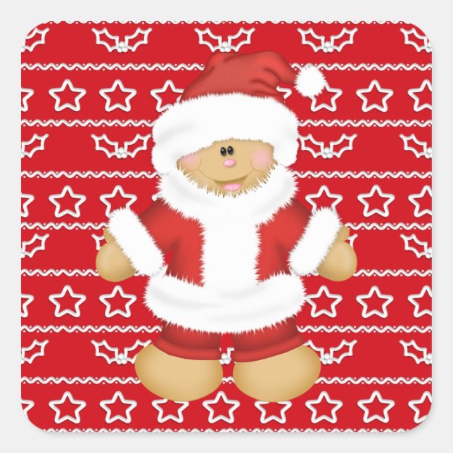 Christmas Holiday Gingerbread cartoon sticker (Front)