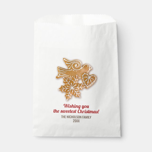 Christmas Holiday Gingerbread Cookie Exchange Favour Bags (Front)