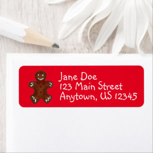 Christmas Holiday Gingerbread Man Cookie Address