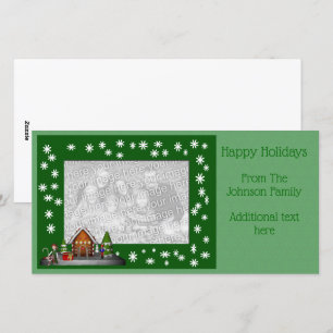Christmas Holiday Girl Elf Scene Photo Card