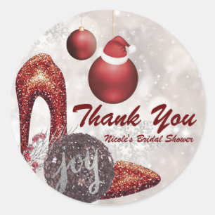 Christmas Holiday Glamour Party Event Favour Classic Round Sticker