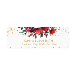 Christmas holiday glitter return address labels