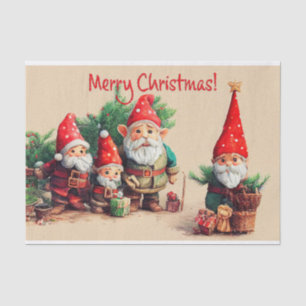Christmas Holiday Gnomes Decoupage Tissue Paper