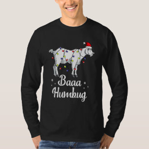 Christmas Holiday Goat Santa Lights Xmas Pajama Ba T-Shirt