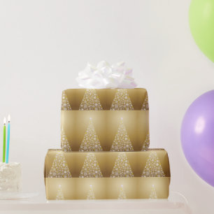 Christmas Holiday Gorgeous Star Snowflake Gold  Wrapping Paper