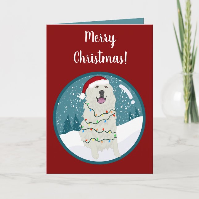 Christmas Holiday Great Pyrenees Card (Front)