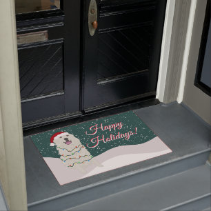 Christmas Holiday Great Pyrenees Doormat