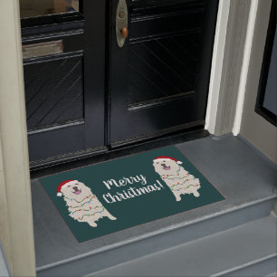 Christmas Holiday Great Pyrenees Doormat