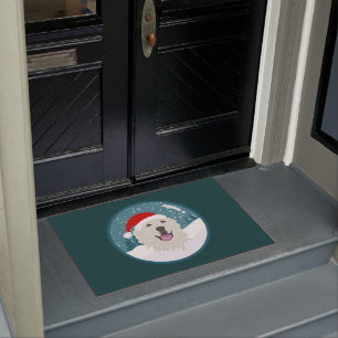 Christmas Holiday Great Pyrenees Doormat