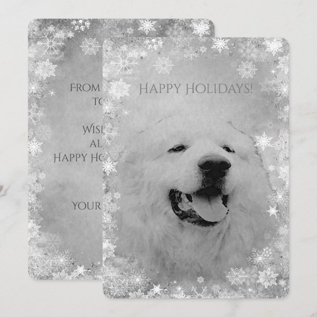 Christmas Holiday - Great Pyrenees Holidays Invitation (Front/Back)