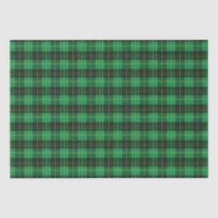Christmas Holiday Green and Black Plaid Tissue Paper