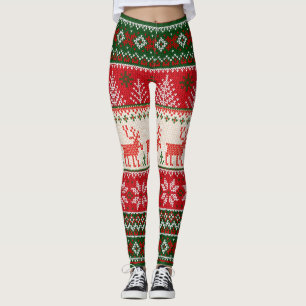 Christmas Holiday Green Red  Leggings