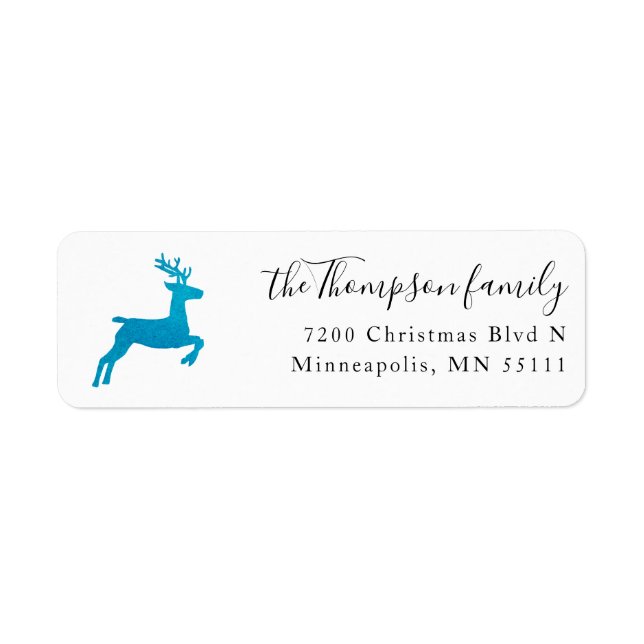Christmas Holiday Green Reindeer Return Address  (Front)