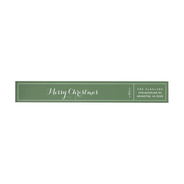 Christmas Holiday Green Return Address Wrap Around Label (Individual)