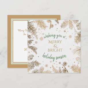 Christmas Holiday Greeting Gold Branches Card