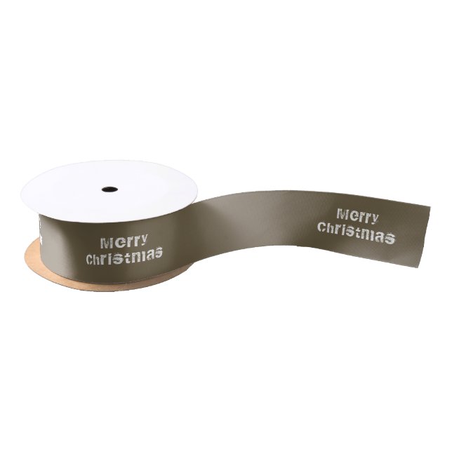 Christmas Holiday Grey and White Modern Ribbon Satin Ribbon (Spool)