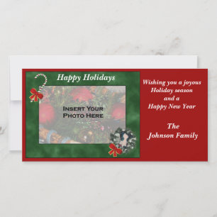 Christmas Holiday Greyhound Wreath Photo Card