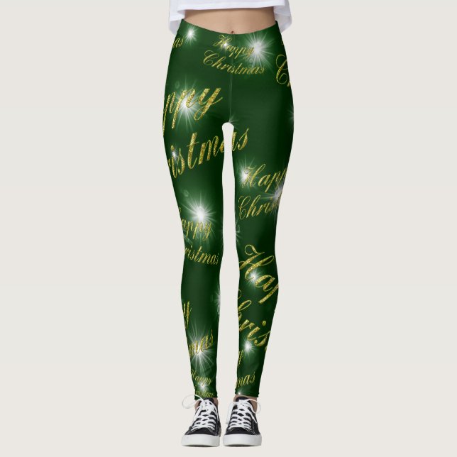 christmas, holiday, happy, xmas, year, new, winter leggings (Front)