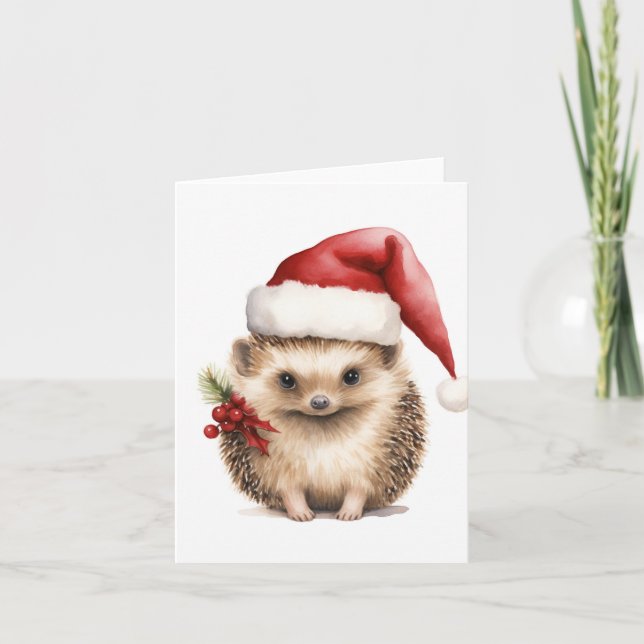 Christmas Holiday  Hedgehog Card (Front)
