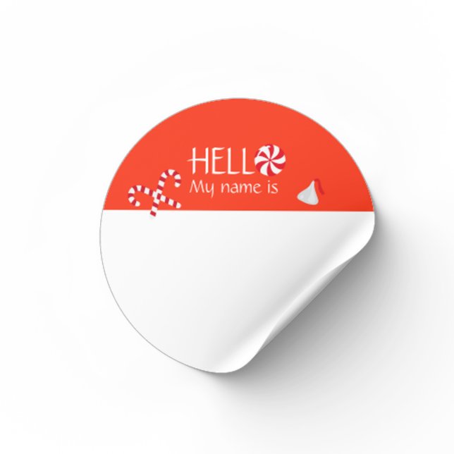 Christmas Holiday Hello Name Tag Badge (Creator Uploaded)