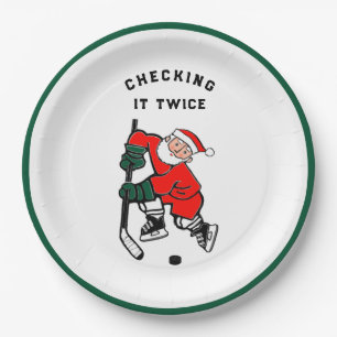 Christmas Holiday Hockey Party Paper Plates Napkin