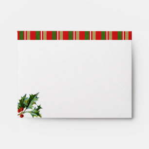 Christmas Holiday Holly and Berry Envelope