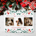 Christmas Holiday holly ivy berry 3 Photo gift Magnet<br><div class="desc">Holly Berry 3 Photo Christmas Magnet Share your favourite holiday memories with this festive holly and berry photo magnet — a perfect keepsake for grandparents, family, or friends. 🎄❤️ Featuring a classic red and green floral border and space for three photos, this personalized magnet is a beautiful way to send...</div>