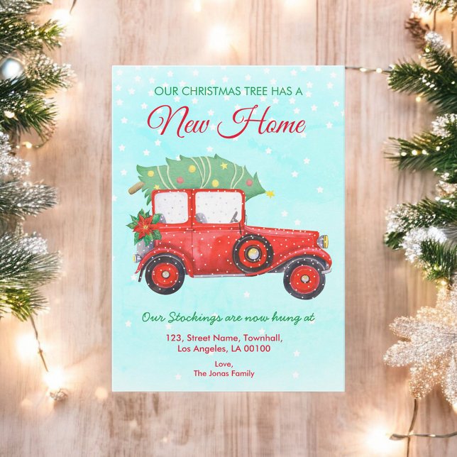 Christmas Holiday Home Moving Red Truck Blue Announcement (Creator Uploaded)