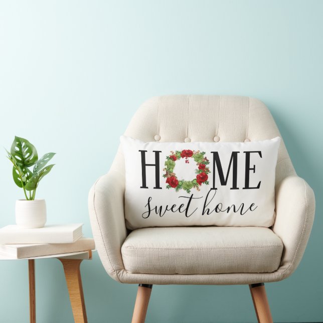 Christmas Holiday Home Sweet Home Lumbar Cushion (Chair)