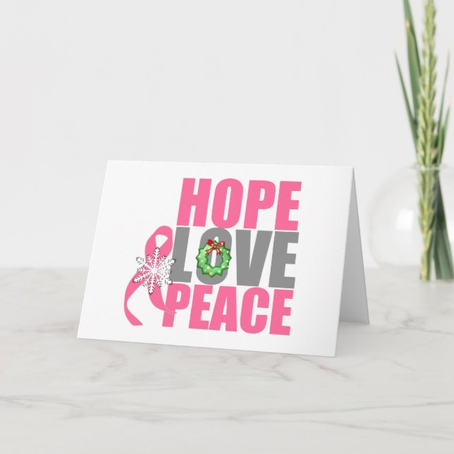 Christmas Holiday Hope Love Peace Breast Cancer (Front)