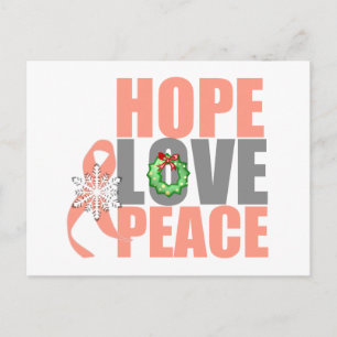 Christmas Holiday Hope Love Peace Uterine Cancer Postcard