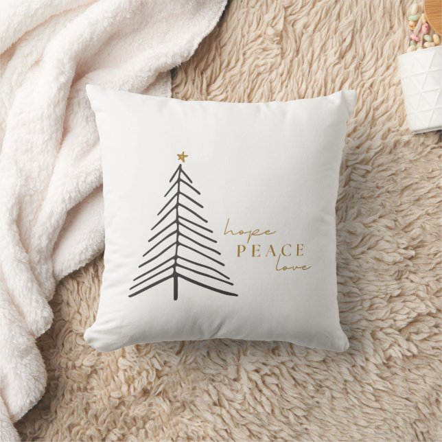 Christmas Holiday hope peace love Throw Pillows (Blanket)