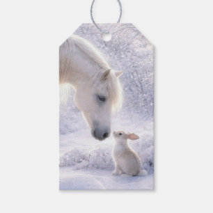 Christmas Holiday Horse and Rabbit Pretty Gift Tags