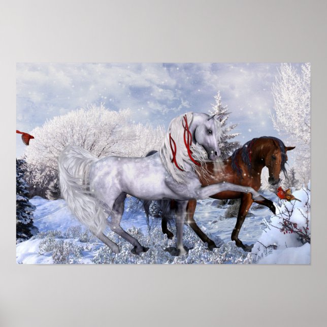 Christmas - Holiday Horses Poster (Front)