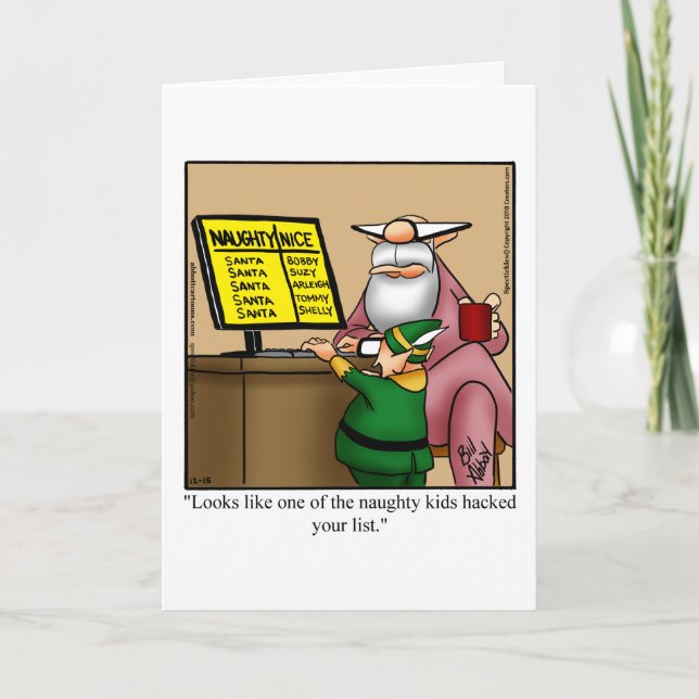 Christmas Holiday Humour Greeting Card  (Front)