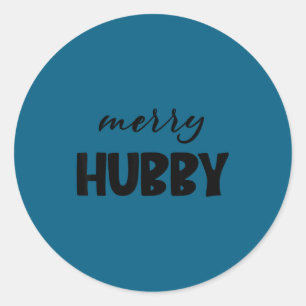 Christmas holiday husband family matching xmas classic round sticker