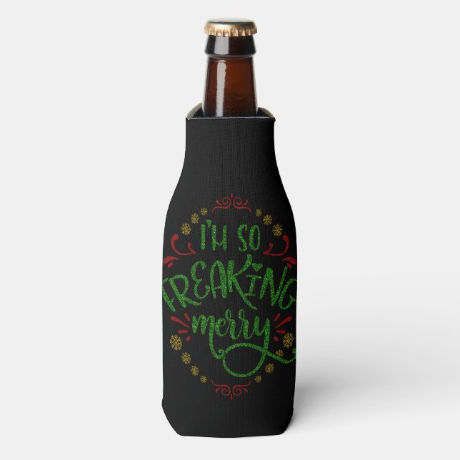 Christmas Holiday - I'm So Freaking Merry Multi BC Bottle Cooler (Bottle Front)
