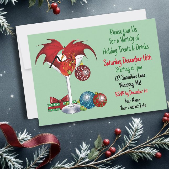 Christmas Holiday Joy Dragon Invitation (Creator Uploaded)
