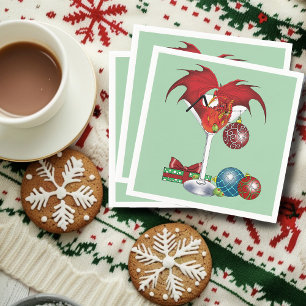 Christmas Holiday Joy Dragon Napkin