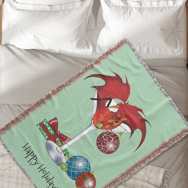 Christmas Holiday Joy Dragon Throw Blanket (Creator Uploaded)