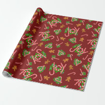 Christmas holiday Joy wrapping paper