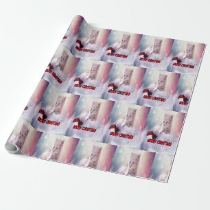 Christmas Holiday kitten wrapping paper