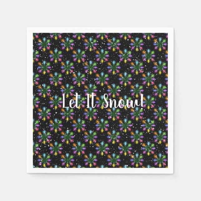 Christmas holiday light snowflake design napkin (Front)